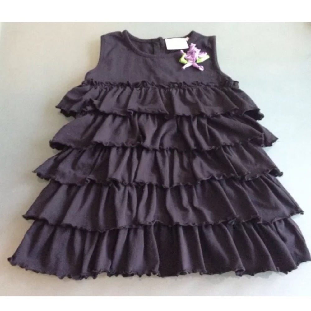 Chatti Patti Black Ruffle Flower Girls Dress SZ 5